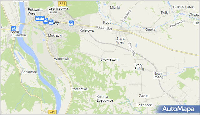 mapa Skowieszyn, Skowieszyn na mapie Targeo