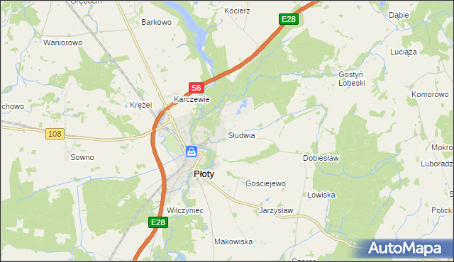 mapa Słudwia, Słudwia na mapie Targeo