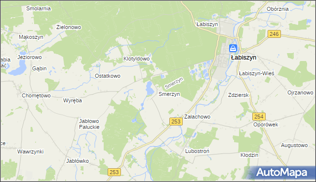 mapa Smerzyn, Smerzyn na mapie Targeo