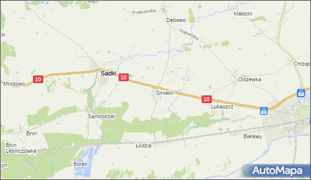 mapa Śmielin, Śmielin na mapie Targeo