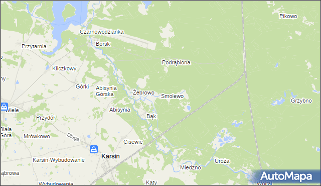 mapa Smolewo, Smolewo na mapie Targeo
