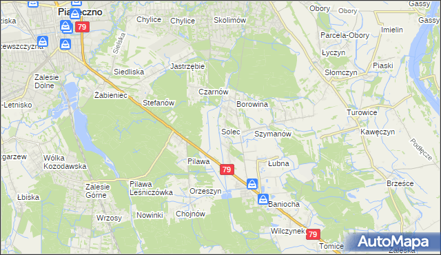 mapa Solec gmina Góra Kalwaria, Solec gmina Góra Kalwaria na mapie Targeo