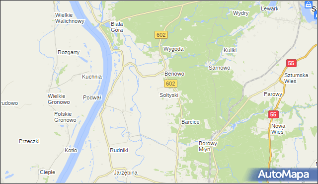 mapa Sołtyski, Sołtyski na mapie Targeo