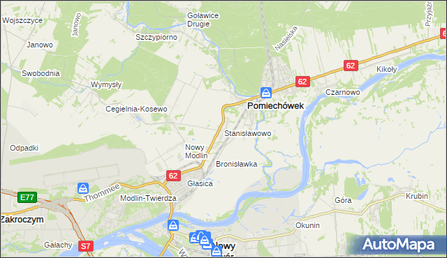 mapa Stanisławowo gmina Pomiechówek, Stanisławowo gmina Pomiechówek na mapie Targeo