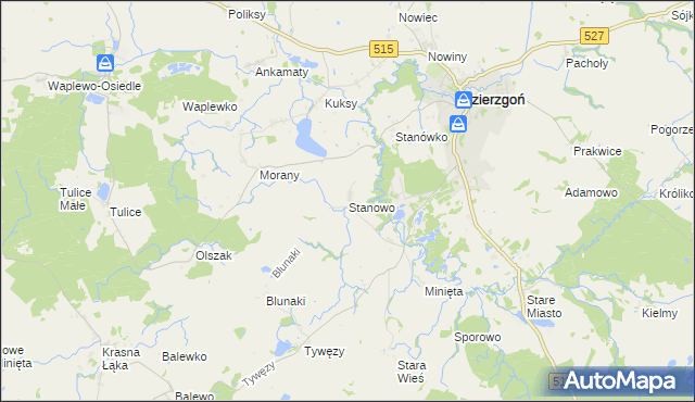 mapa Stanowo gmina Dzierzgoń, Stanowo gmina Dzierzgoń na mapie Targeo