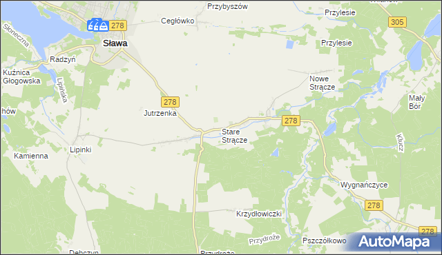 mapa Stare Strącze, Stare Strącze na mapie Targeo