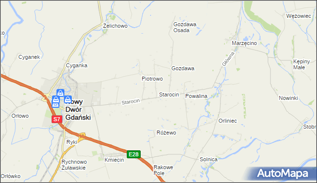 mapa Starocin, Starocin na mapie Targeo
