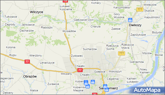 mapa Sucharzów, Sucharzów na mapie Targeo