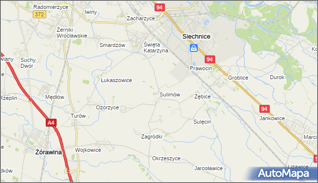 mapa Sulimów gmina Siechnice, Sulimów gmina Siechnice na mapie Targeo