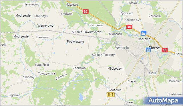 mapa Sułocin-Teodory, Sułocin-Teodory na mapie Targeo