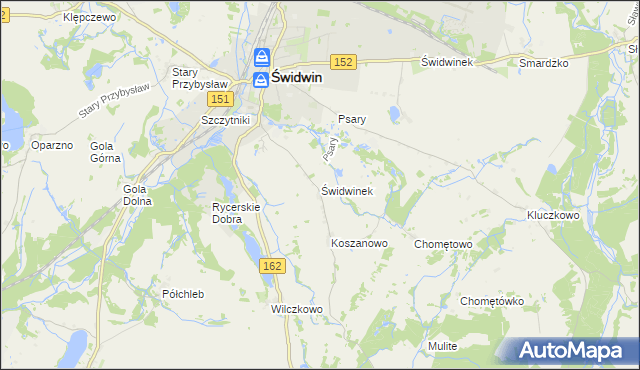 mapa Świdwinek, Świdwinek na mapie Targeo