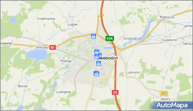 mapa Świebodzin, Świebodzin na mapie Targeo