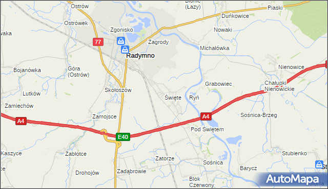 mapa Święte gmina Radymno, Święte gmina Radymno na mapie Targeo