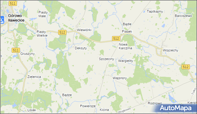 mapa Szczeciny, Szczeciny na mapie Targeo