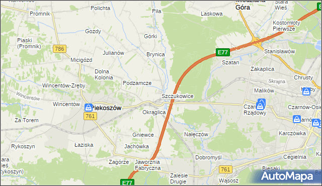 mapa Szczukowice, Szczukowice na mapie Targeo