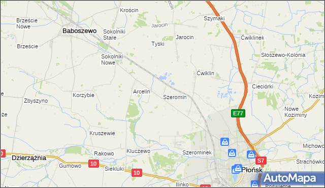 mapa Szeromin, Szeromin na mapie Targeo