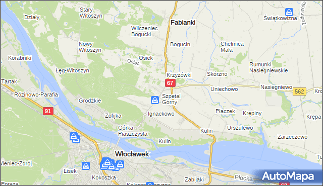 mapa Szpetal Górny, Szpetal Górny na mapie Targeo