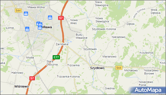 mapa Szydłówek gmina Szydłowo, Szydłówek gmina Szydłowo na mapie Targeo