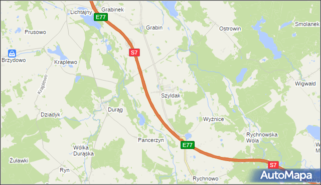 mapa Szyldak, Szyldak na mapie Targeo