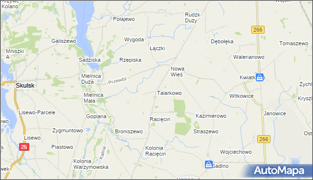 mapa Talarkowo, Talarkowo na mapie Targeo