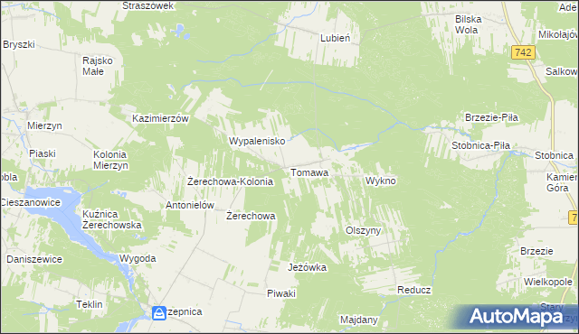mapa Tomawa, Tomawa na mapie Targeo