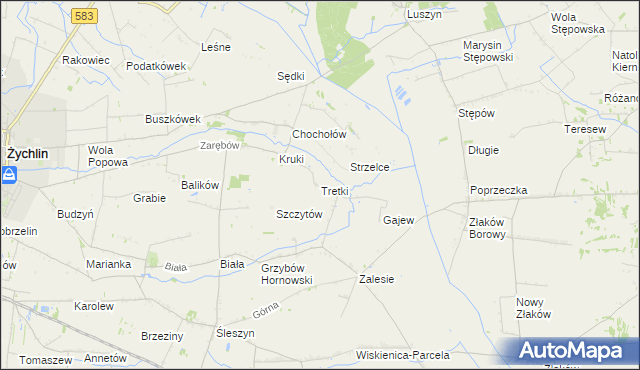 mapa Tretki, Tretki na mapie Targeo