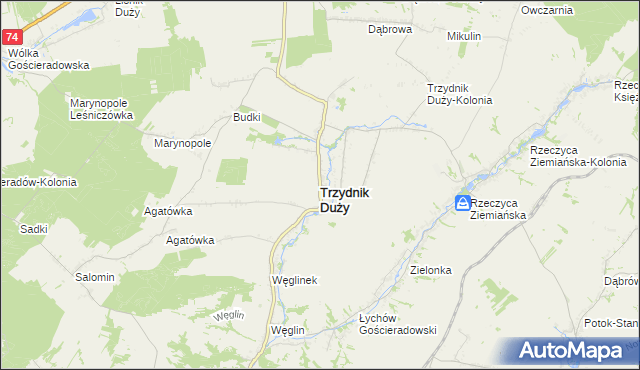 mapa Trzydnik Duży, Trzydnik Duży na mapie Targeo