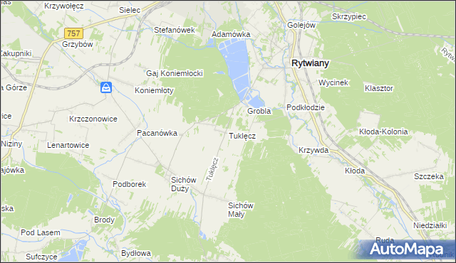 mapa Tuklęcz, Tuklęcz na mapie Targeo