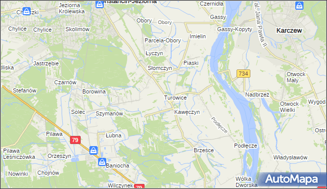 mapa Turowice gmina Konstancin-Jeziorna, Turowice gmina Konstancin-Jeziorna na mapie Targeo