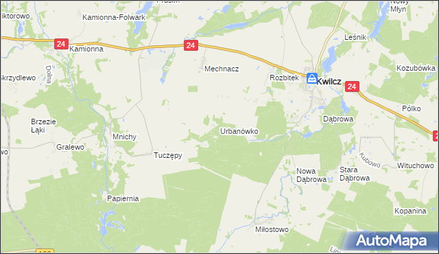 mapa Urbanówko, Urbanówko na mapie Targeo
