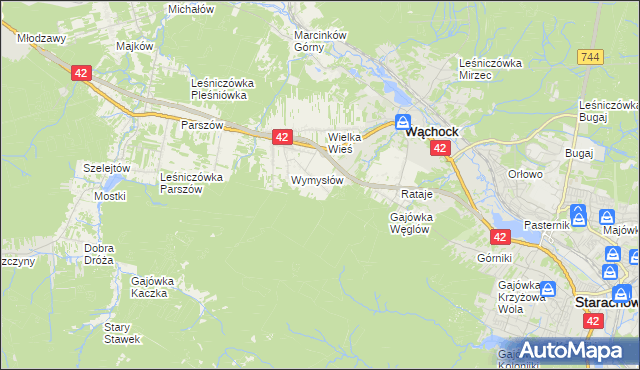 mapa Węglów, Węglów na mapie Targeo