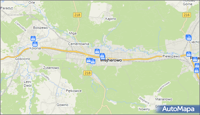 mapa Wejherowo, Wejherowo na mapie Targeo