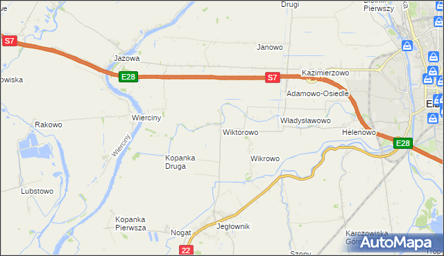 mapa Wiktorowo gmina Gronowo Elbląskie, Wiktorowo gmina Gronowo Elbląskie na mapie Targeo