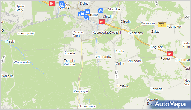 mapa Witeradów, Witeradów na mapie Targeo