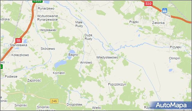 mapa Władysławowo gmina Łabiszyn, Władysławowo gmina Łabiszyn na mapie Targeo