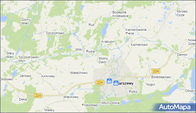 mapa Wolny Dwór, Wolny Dwór na mapie Targeo