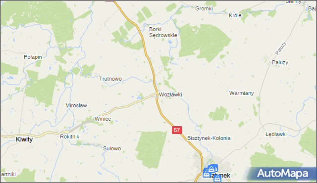 mapa Wozławki, Wozławki na mapie Targeo