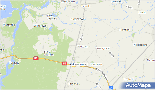 mapa Wudzyn, Wudzyn na mapie Targeo