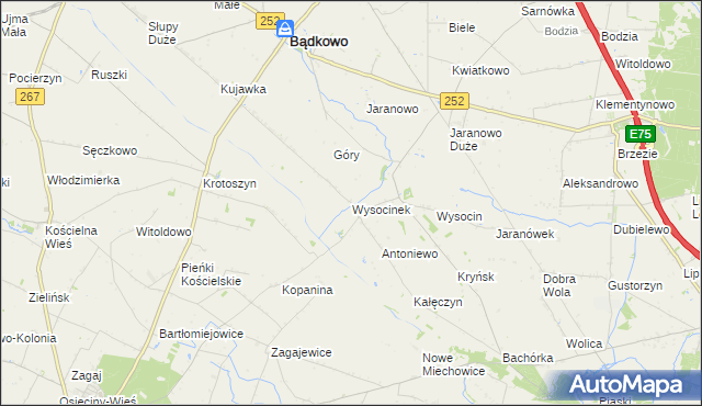 mapa Wysocinek, Wysocinek na mapie Targeo
