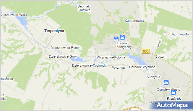 mapa Wyżnianka-Kolonia, Wyżnianka-Kolonia na mapie Targeo