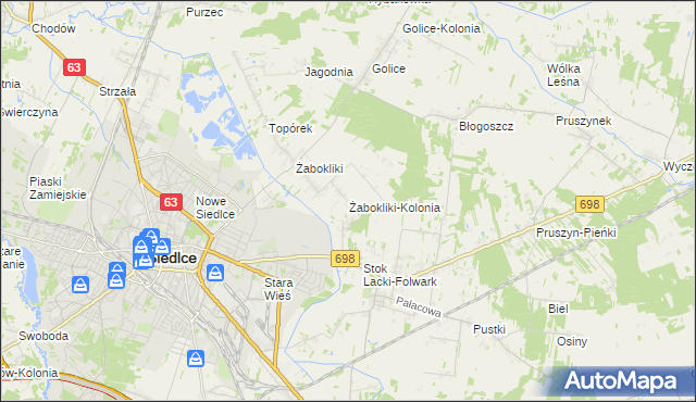 mapa Żabokliki-Kolonia, Żabokliki-Kolonia na mapie Targeo