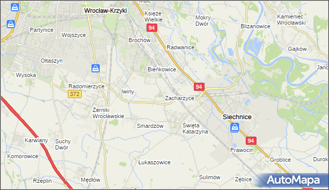 mapa Zacharzyce, Zacharzyce na mapie Targeo