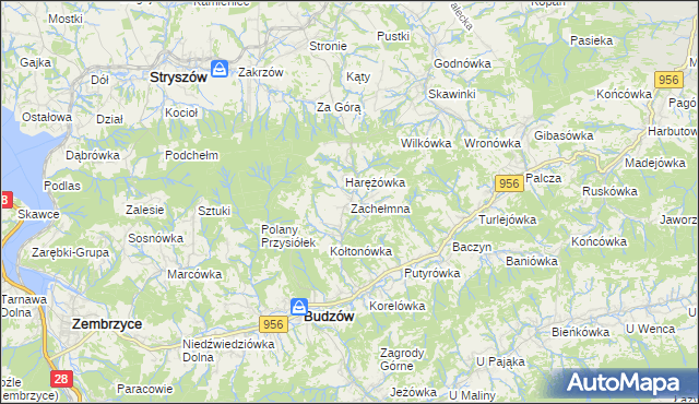 mapa Zachełmna, Zachełmna na mapie Targeo