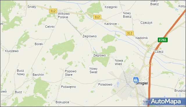 mapa Żegrowo, Żegrowo na mapie Targeo