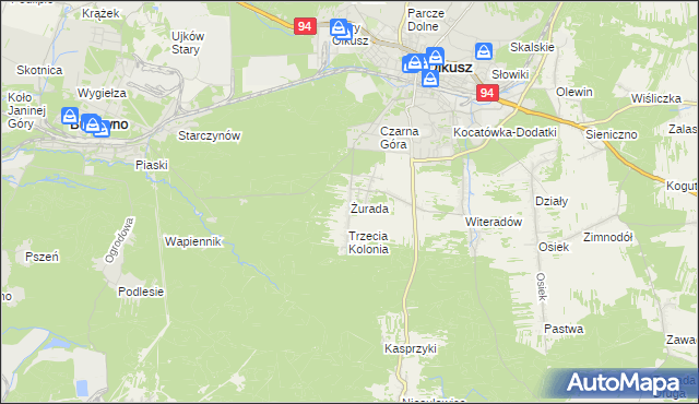 mapa Żurada, Żurada na mapie Targeo