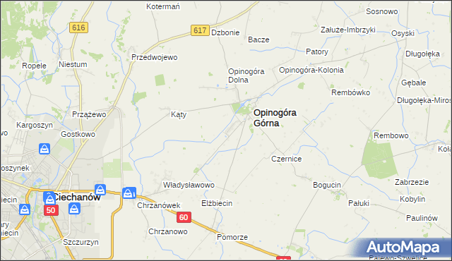 mapa Zygmuntowo gmina Opinogóra Górna, Zygmuntowo gmina Opinogóra Górna na mapie Targeo