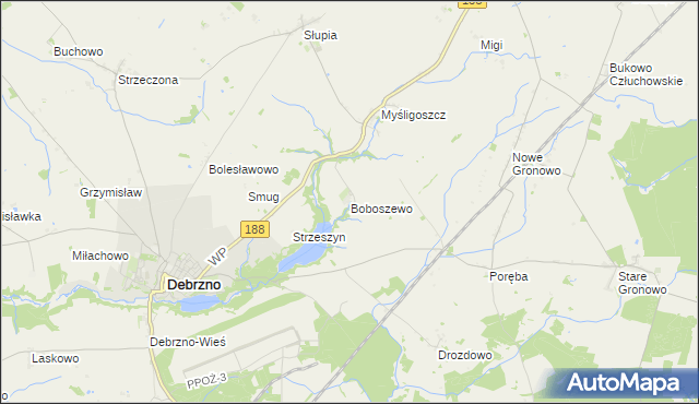 mapa Boboszewo, Boboszewo na mapie Targeo