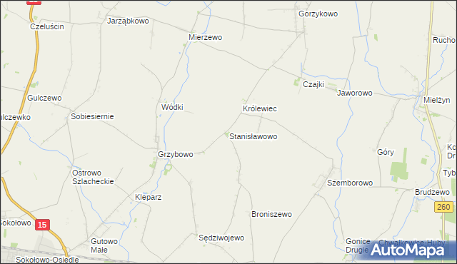 mapa Stanisławowo gmina Września, Stanisławowo gmina Września na mapie Targeo