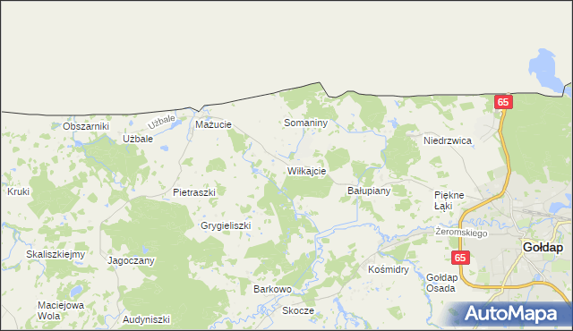 mapa Wiłkajcie, Wiłkajcie na mapie Targeo