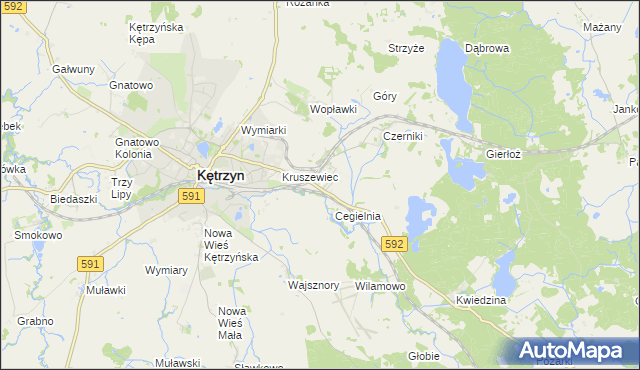 mapa Karolewo gmina Kętrzyn, Karolewo gmina Kętrzyn na mapie Targeo